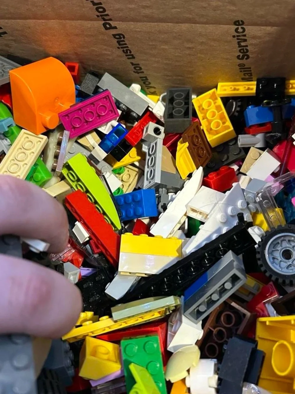 Large Lego Box Assorted Parts + Pieces Some Minifig Parts Pre Owned Read